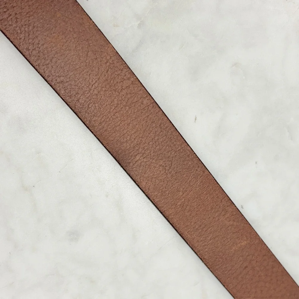 Frye Leather Belt Women 32 Medium Brown Silver Buckle Grommet Star Boho Y2K FLAW